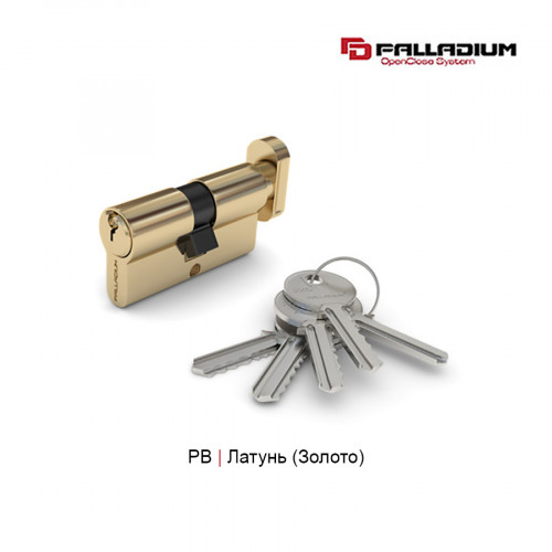 Цилиндровый механизм PALLADIUM AL 60-T01 (ключ/вертушка), золото